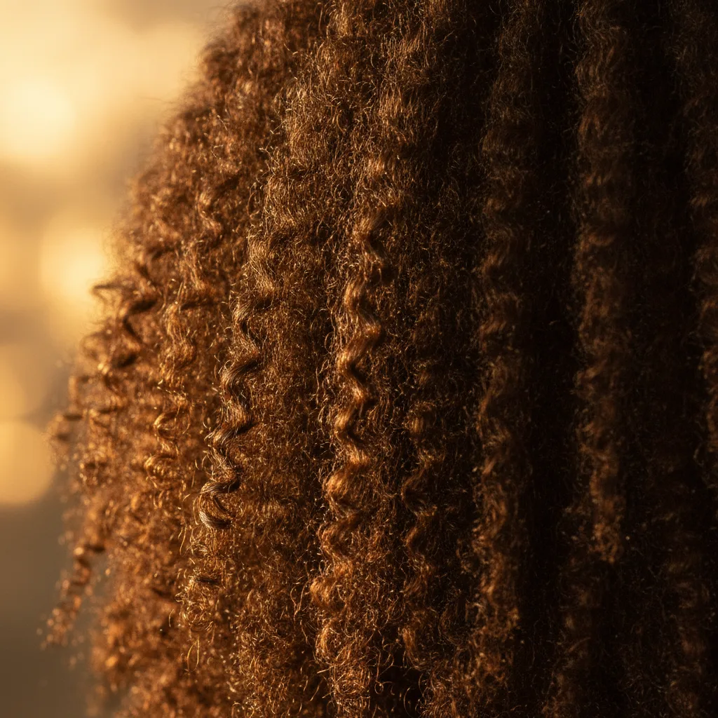 Vibrant healthy natural hair closeup